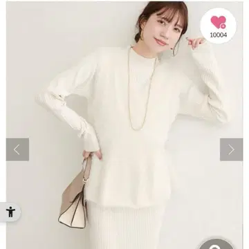 natural couture 페더 페플럼 베스트 리브 타이트 원피스