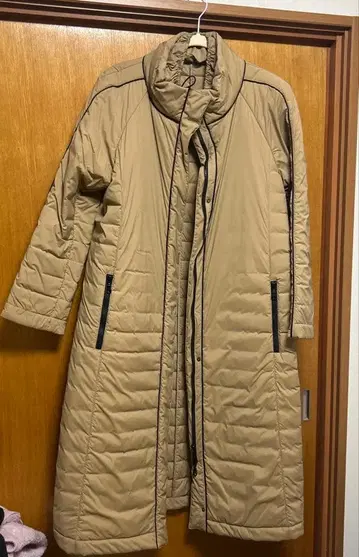 스트레치 타프타 충전솜 롱 코트