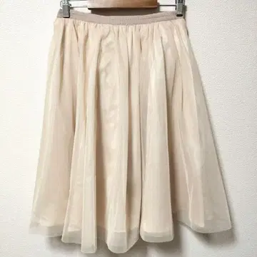 룰루윌비 핑크 베이지 튤 플레어 스커트 S