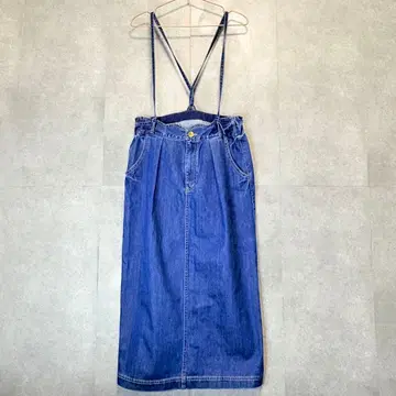 franche lippee 프랑슈리페 데님 롱 스커트 어깨끈 포함 M