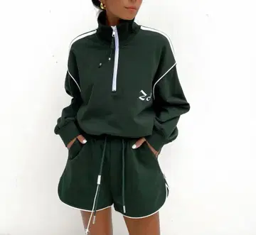 sudo half zip sw 하프 지퍼 맨투맨 그린