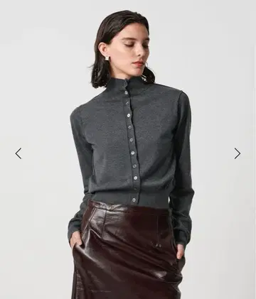 <H> 하이넥 가디건 DK.gray