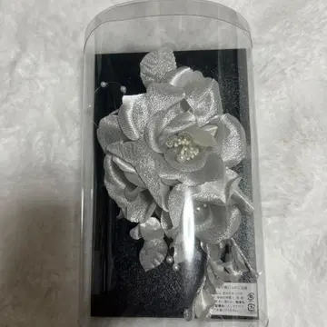 후리소데 실버 꽃 모티브 머리 장식