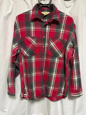 St. John's Bay 체크 플란넬 셔츠 80s