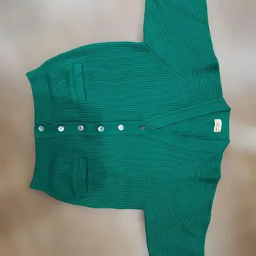 남성용 비기 그린 리브 편직 가디건