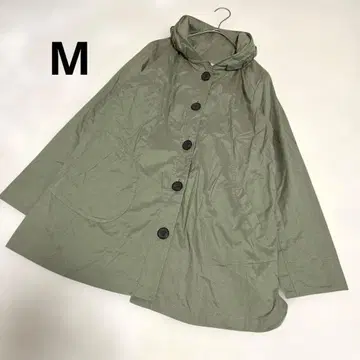 올리브 그린 스프링 자켓 바스락 버튼 후드 부착 M