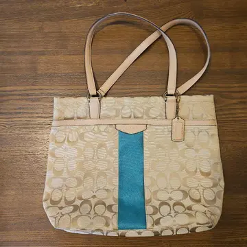 추상 패턴 숄더백 베이지