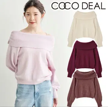 새상품 코코딜 라쿤 혼방 백리본 니트 2025 가을/겨울 브라운