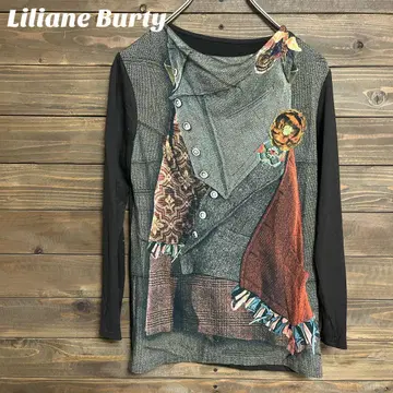 [릴리안뷰티] 아트 프린트 긴팔 티셔츠 S