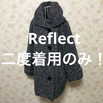 리플렉트 롱 코트 9 (M) 네이비, 화이트, 울, 겨울