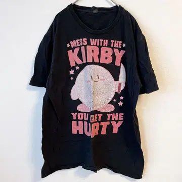 ANVIL 커비 T셔츠 [ L ] 커비 애니메이션 캐릭터 티셔츠 블랙