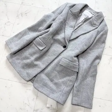 [ 새상품 ] FRAMeWORK 프레임워크 실크 코트 헤링본 그레이