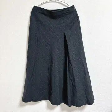 언클라인 ANNE KLEIN 니트 플리츠 스커트 울 블랙 M 9호