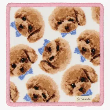 [ 새상품 ] 구구 월드 손수건 푸들 강아지 토이 푸들 리본 화이트