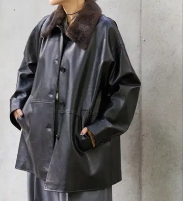 워셔블 인조 가죽 퍼 옷깃 부착 커버올