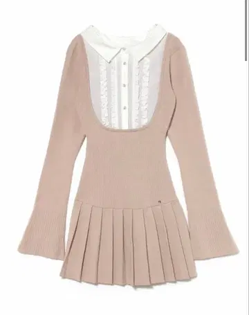 andmary Lotta 프릴 미니 드레스 핑크베이지