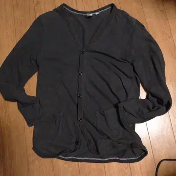 Barns 버튼 부착 가디건 L 블랙 고양이 눈 버튼 일본제