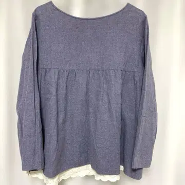 사만사 모스모스 코튼 긴팔 상의 티셔츠 블라우스 레이스 밑단