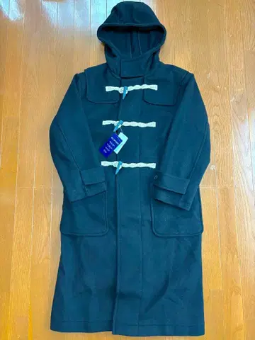 미사용 새상품 더플 코트 롱 블랙