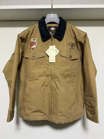 밀리터리 자켓 베이지 코듀로이 옷깃