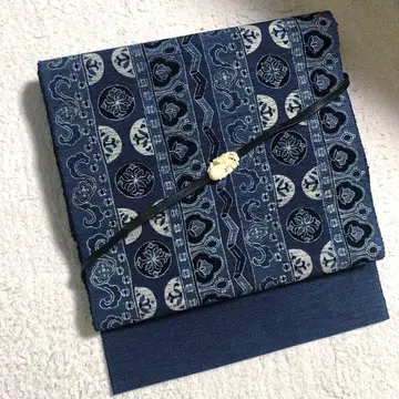 순수 실크  나고야 오비 네이비 나염의 시부 cool 모던