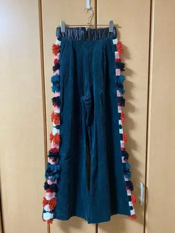 Lautashi 코듀로이 팬츠 그린 스즈키 에미