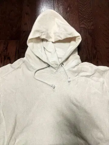 GOOD ON 후드티 리버스 위브 L 크림 화이트