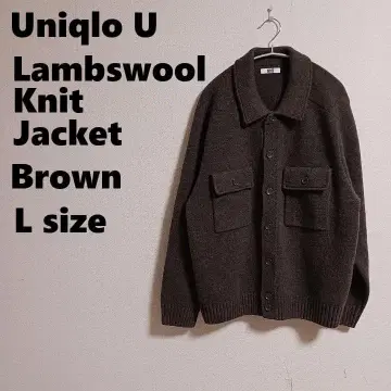 유니클로 U 라무 니트 자켓 브라운 L 사이즈