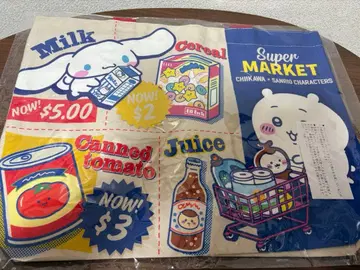 치이카와 x 산리오 캐릭터즈 슈퍼마켓 쇼핑 토트백