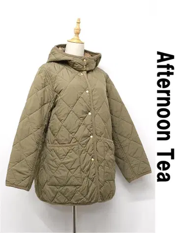 N430 애프터눈 티 TARTANS 퀼팅 코트 충전솜