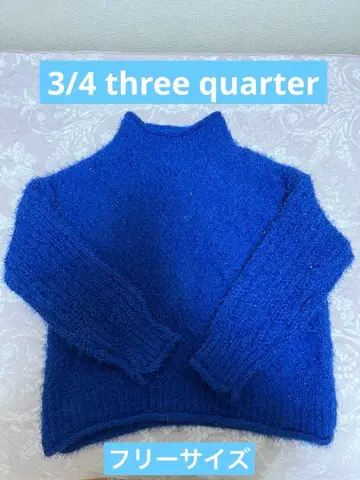 [ 새상품급 ] 3/4 three quarter 블루 라메 니트