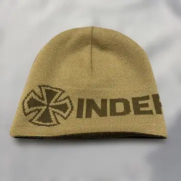 INDEPENDENT 로고 니트 모자 베이지