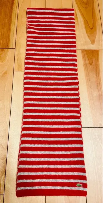 LACOSTE 빨흰 스트라이프 머플러