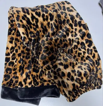 레오파드 무늬 플리스 파자마 두꺼운 원단