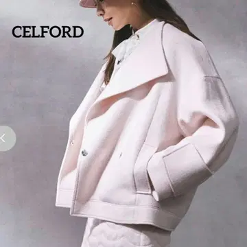 CELFORD 셀포드 울 전개 숏코트 핑크