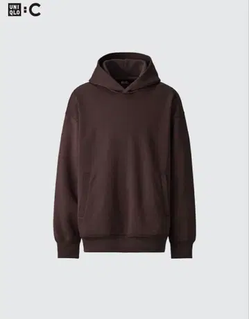새상품 UNIQLO C 맨투맨 오버 사이즈 풀 후드티 다크 브라운 L