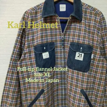 칼 헬무트 풀 집업 플란넬 자켓 사이즈 L 일본제