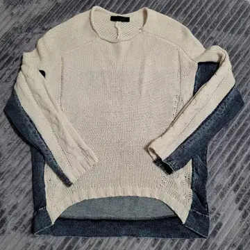 SCOT CLUB 아이보리 데님 긴팔 니트