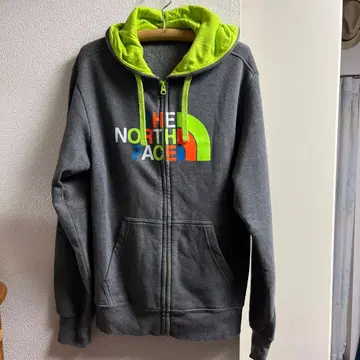 THE NORTH FACE 풀 집업 후드티 그레이/라임