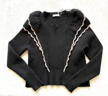 질 바이 질 스튜어트 프릴 스웨터 블랙 프리 사이즈 미사용 새상품