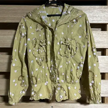 핑크하우스 후드 부착 블라우스 노랑 계열