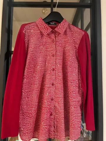 Topys 하트 무늬 긴팔 셔츠 빨간색/핑크/크림