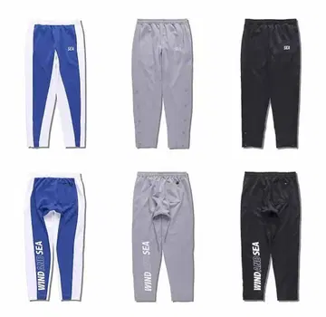 WIND AND SEA 위드앤씨 스웨트 팬츠 사이드 라인 블루 L