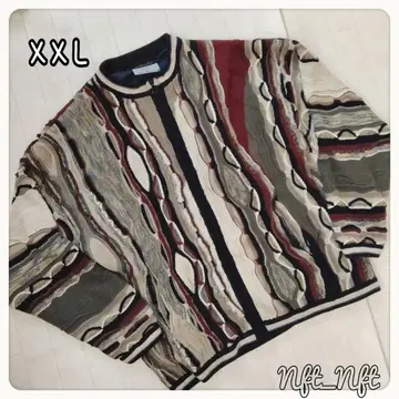 COOGI Basics XXL 멀티 컬러 집업 3D 니트