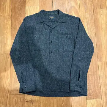 BEAMS PLUS 오픈 카라 셔츠 긴팔 M 다크 그레이