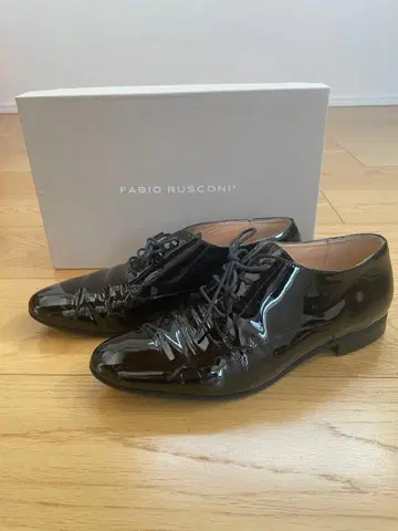 FABIO RUSCONI 블랙 레이스업 슈즈 38