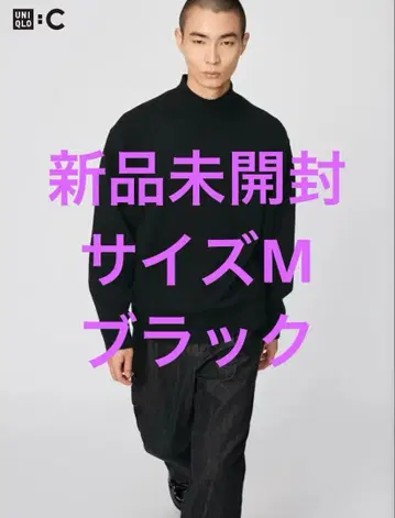 [ 새상품 ] UNIQLO 유니클로 로우게이지 하이넥 스웨터 블랙 M