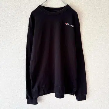 Champion 원포인트 자수 로고 무지 스트릿 블랙 L