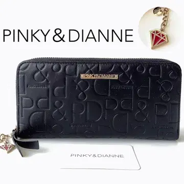 새상품 핑키&다이앤 카눌레 라운드 지퍼 장지갑 블랙