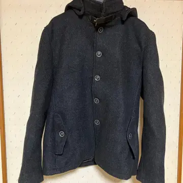 FULL GLOW 후드 부착 다크 그레이 울 자켓